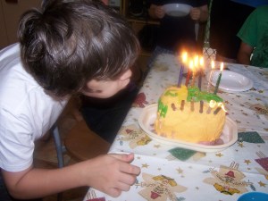 blowing out the candles